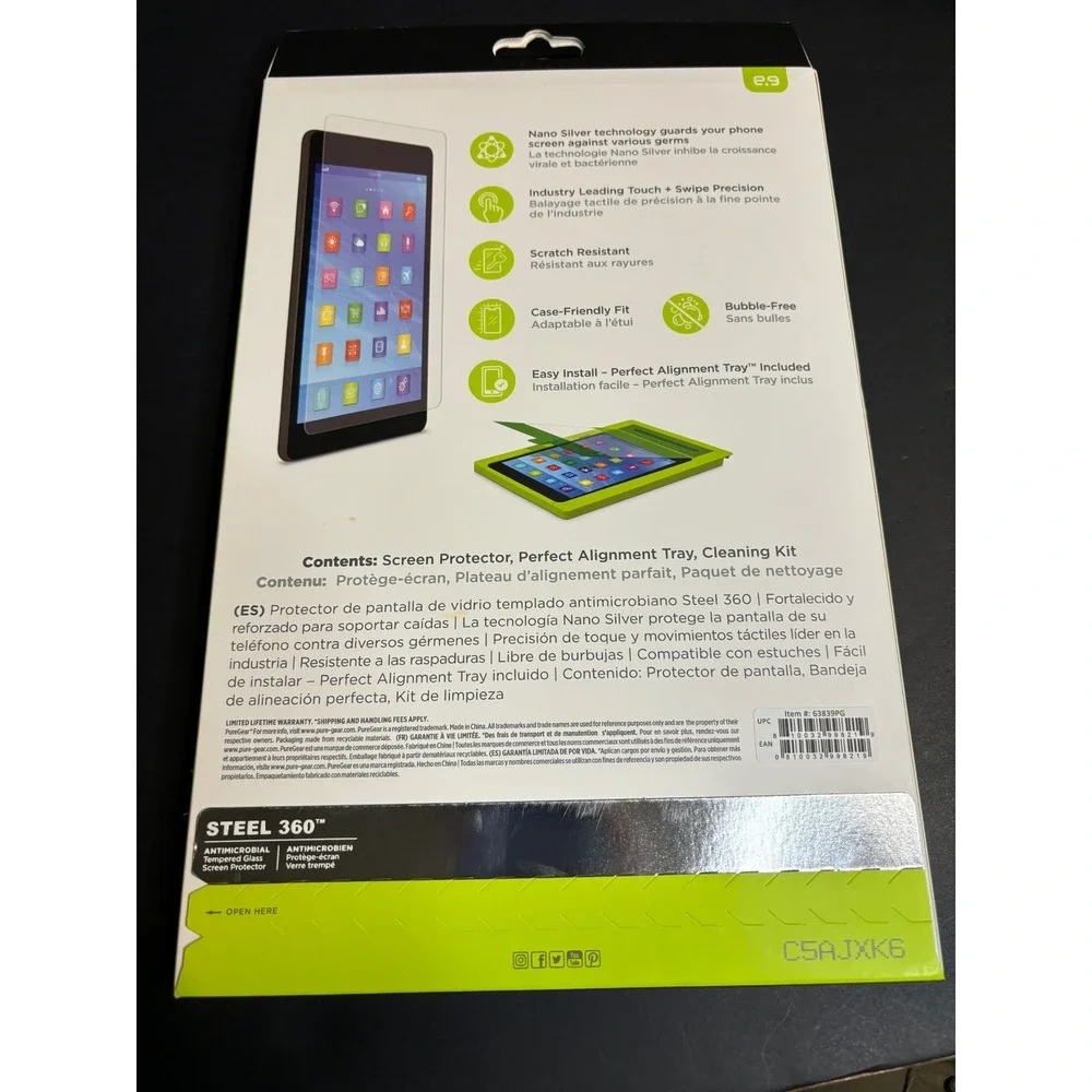 PUREgear Steel360 Screen Protector for iPad Pro 10.5, 9/8/7, iPad Air 3rd Gen